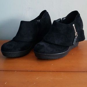 Bootie wedge heels.